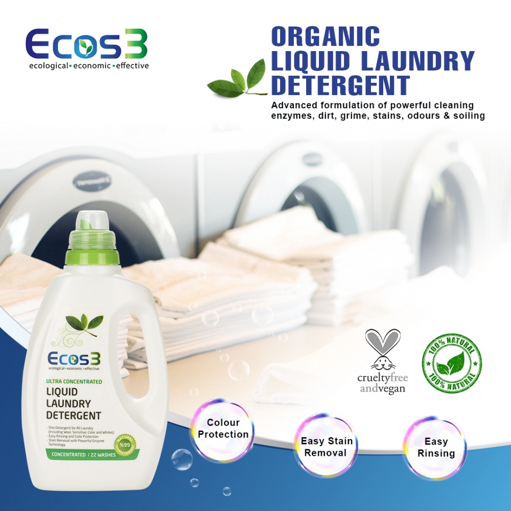 ORGANIC LIQUID LAUNDRY DETERGENT 750ML 22 LOADS