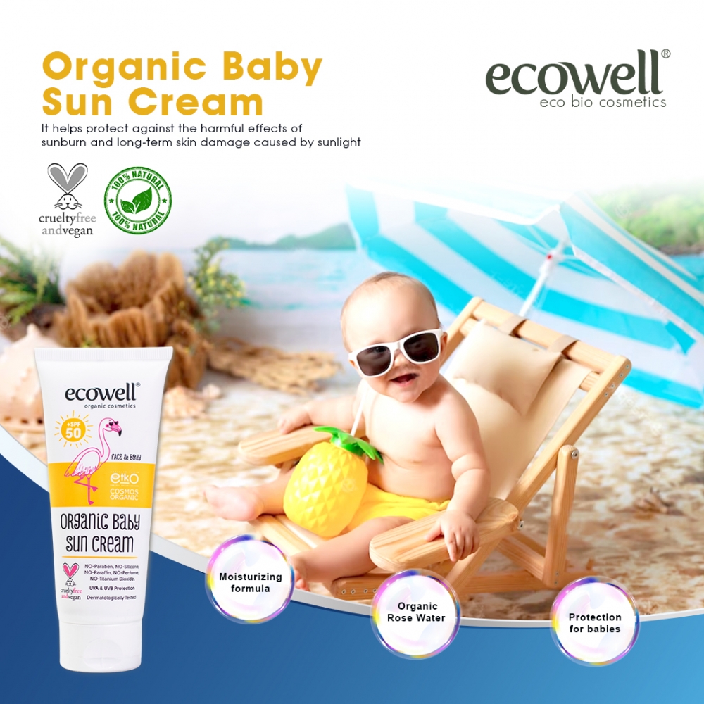 ORGANIC BABY SUN CREAM 100ML +SPF 50