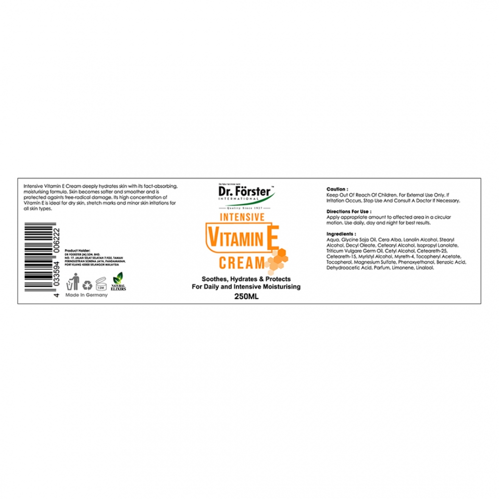 INTENSIVE VITAMIN E CREAM 250ML