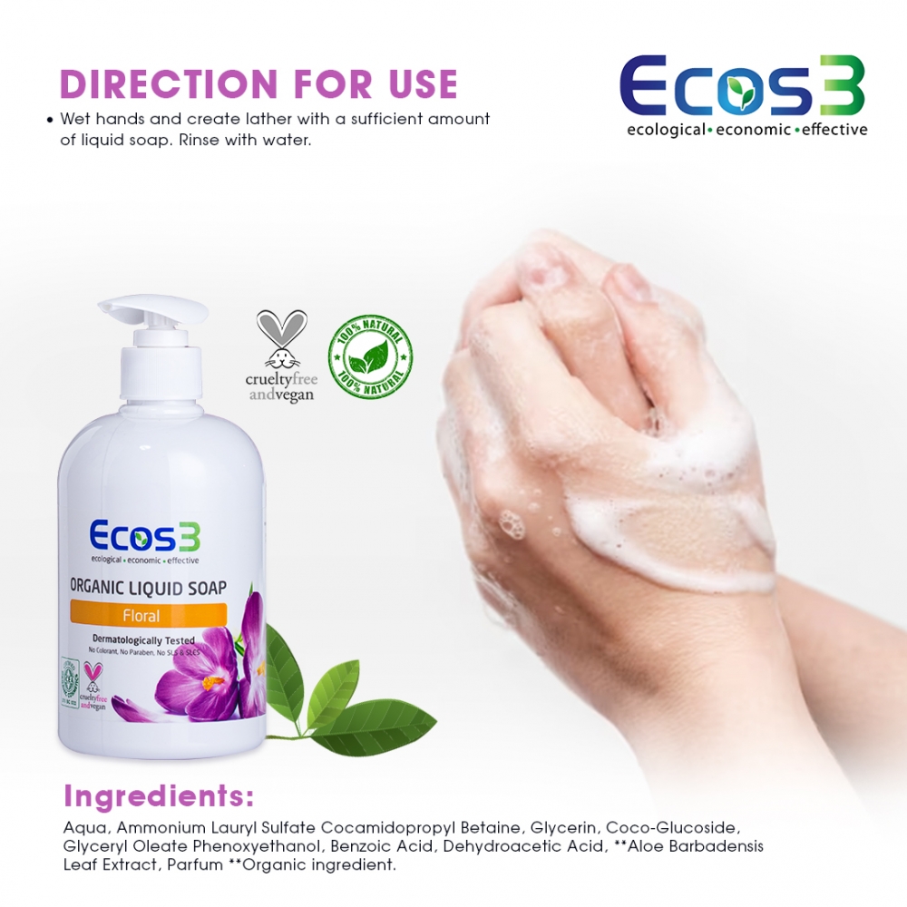 ORGANIC LIQUID SOAP (FLORAL) 500ML