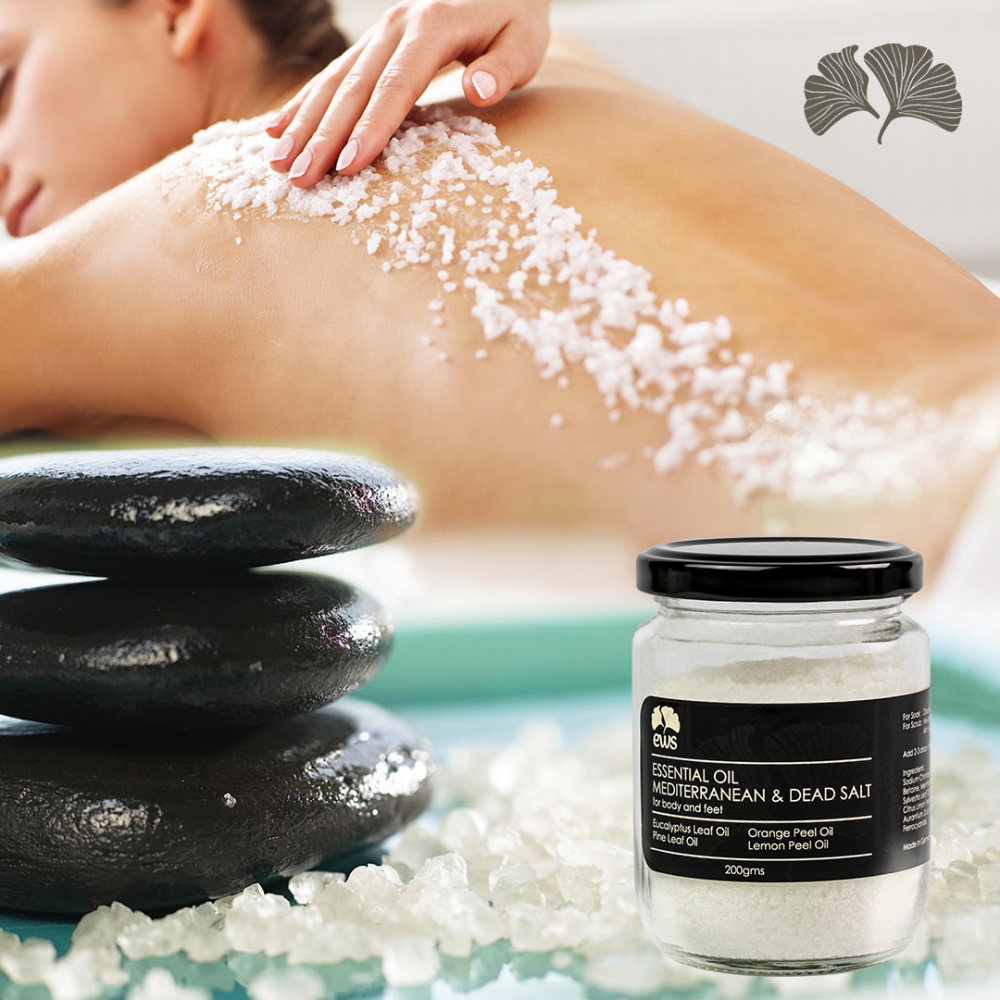 ESSENTIAL OIL MEDITERRANEAN AND DEAD SEA SALT 200GMS