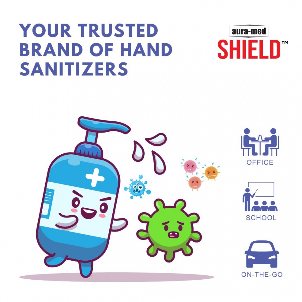 AURAMED SHIELD-HAND SANITIZER 500ML