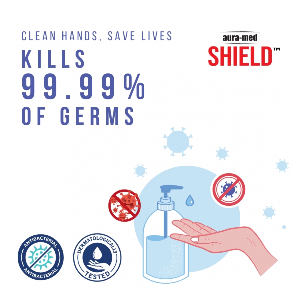 AURAMED SHIELD-HAND SANITIZER 500ML