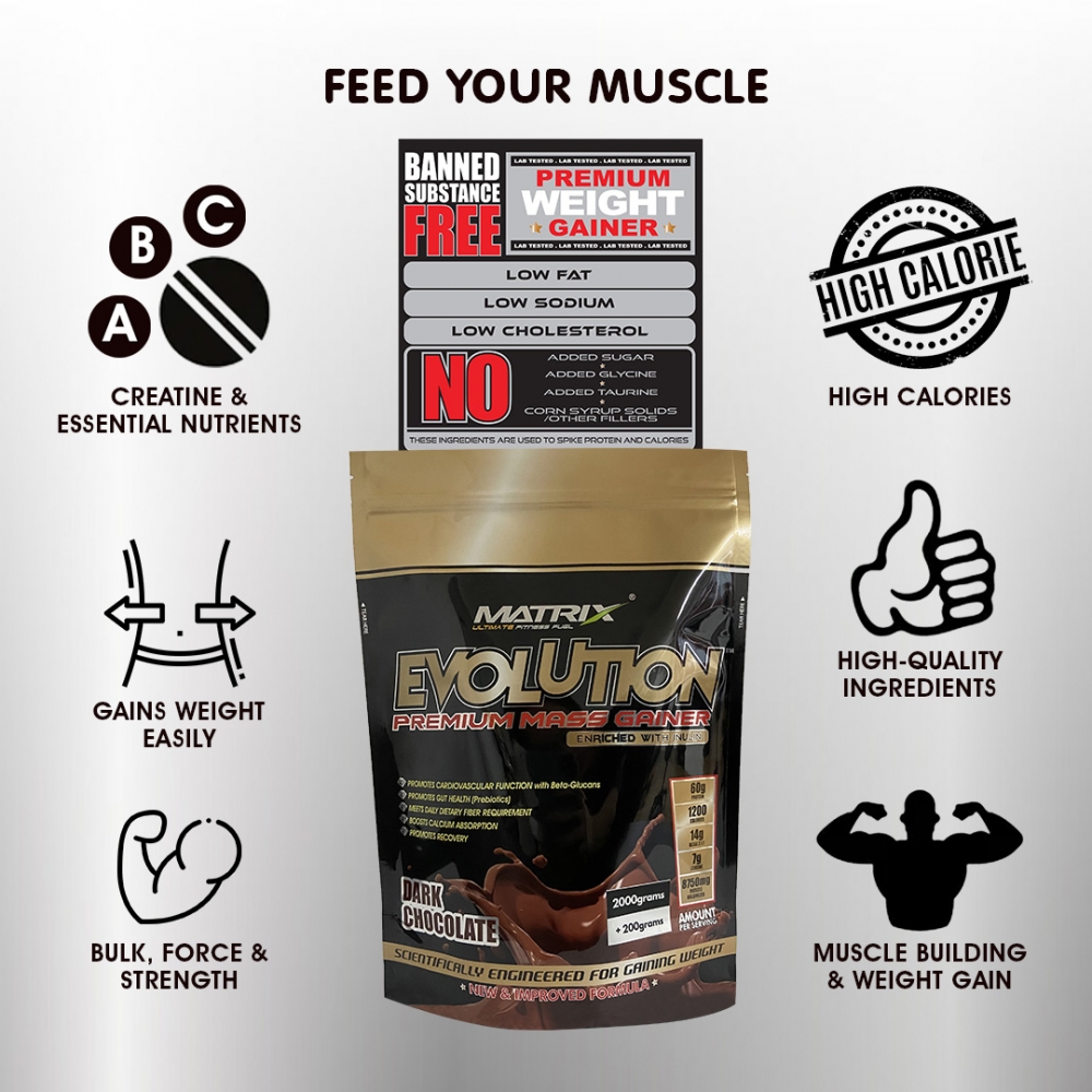 EVOLUTION PREMIUM MASS GAINER 12LBS / 5.44KG